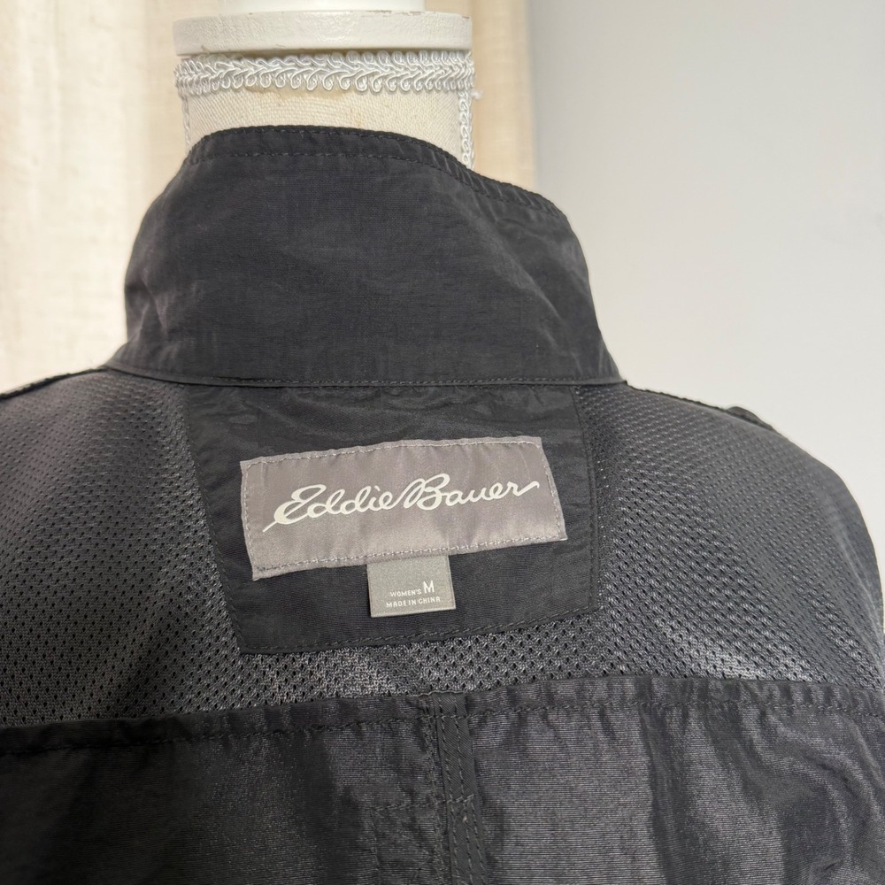 Eddie Bauer Adventurer Hiking‎ Hooded Parka Jacket Black Lightweight Medium - Picture 9 of 12